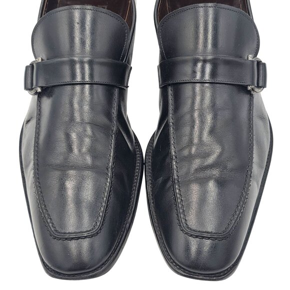 Salvatore Ferragamo Other - Vintage Salvatore Ferragamo Italy Mens 13D Black Leather Dress Shoes Bit Loafers